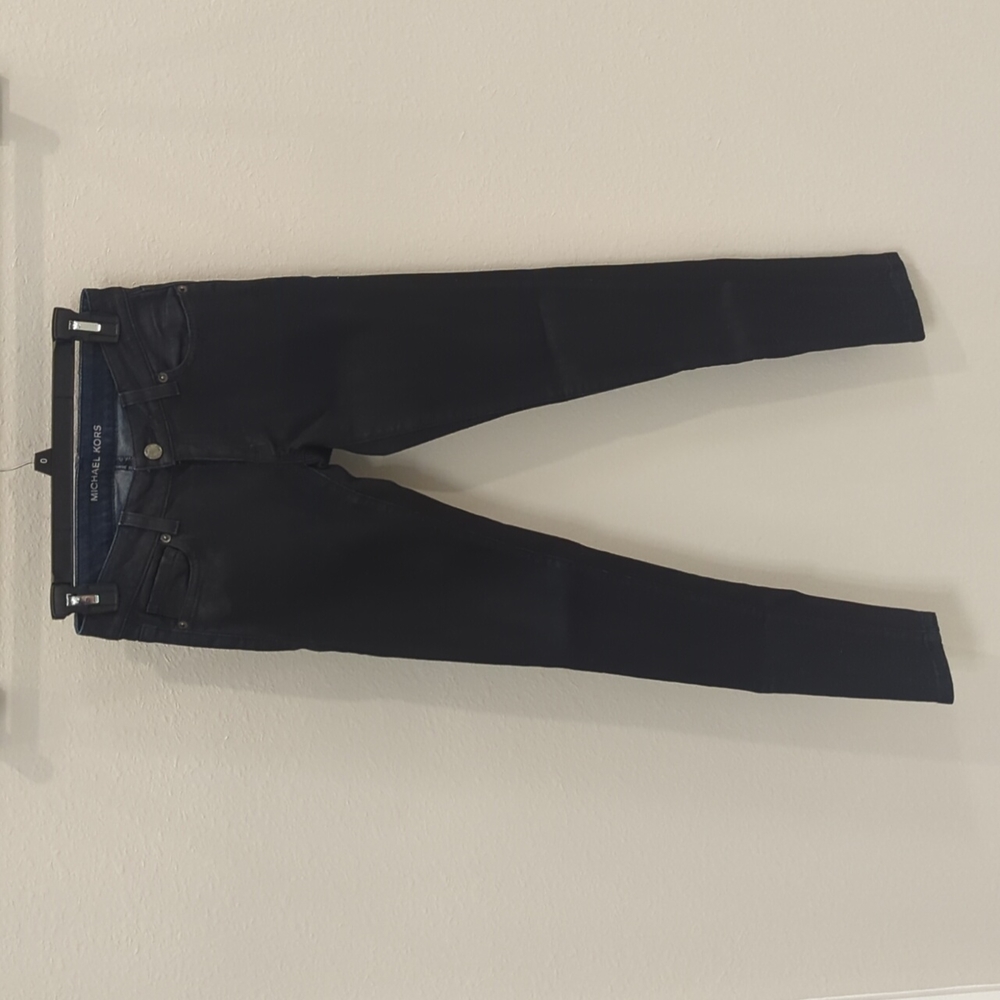 Michael Kors Coated Black Skinny Jeans